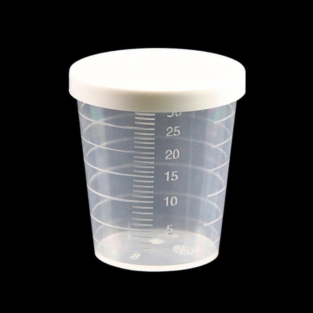 Small Measuring Cup with Lid, Cup, Medication Cup, Dispensing Cup, Measuring Cup, Size: 50 mL, Blue